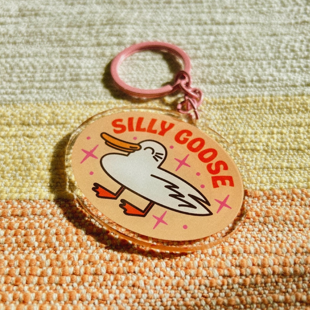 Silly Goose Acrylic Keychain