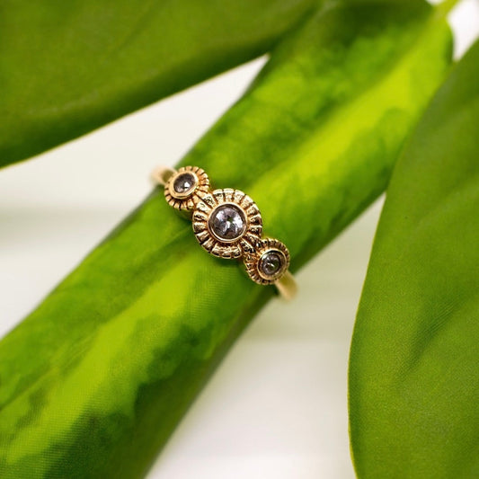 Brass Crystal Blossom Ring Baizaar