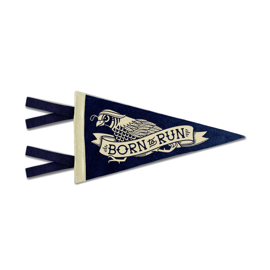 Born to Run Mini Pennant Poppy & Quail