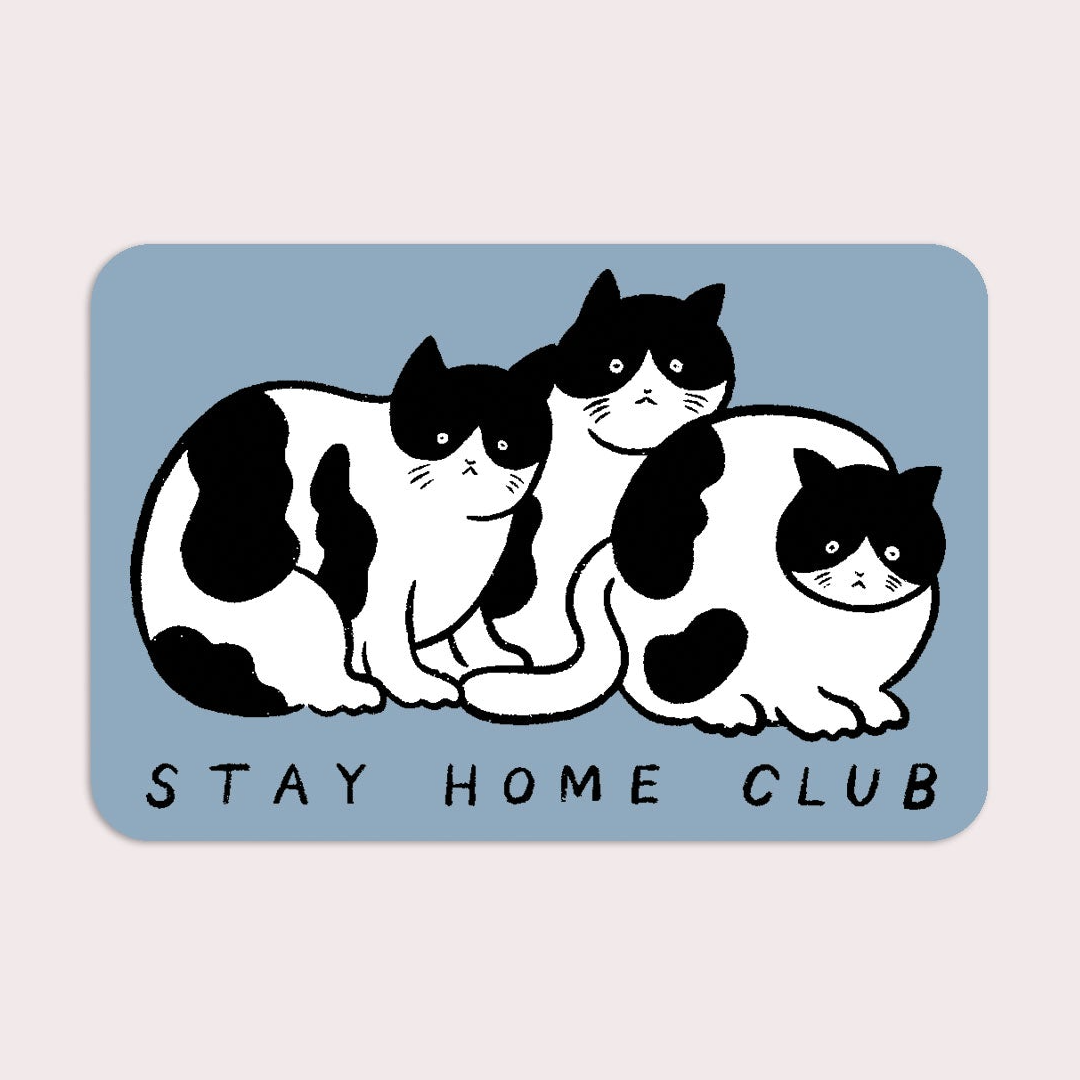 Stay Home Club Tuxedo Cats Sticker Stay Home Club