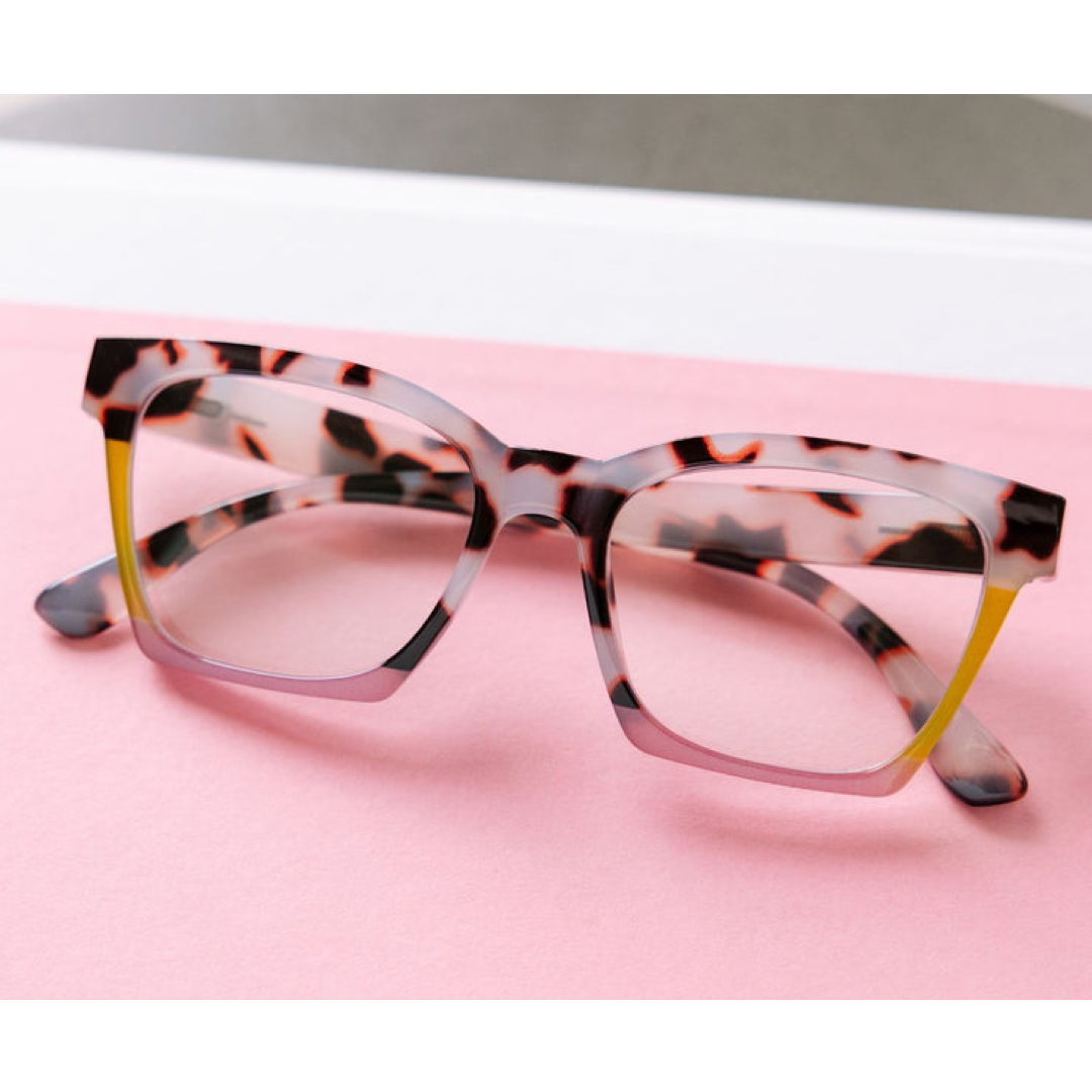 Birdie - Pink Chai Colorblock Readers Peepers