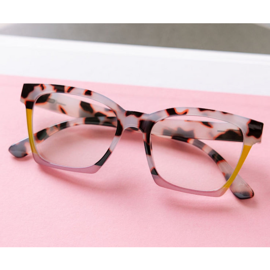Birdie - Pink Chai Colorblock Readers Peepers