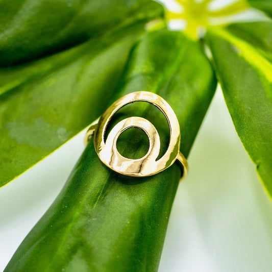 Brass Open Circle Swirl Ring Baizaar