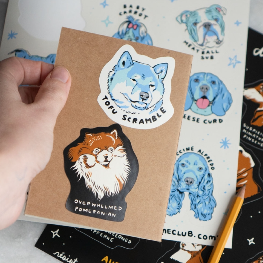 Food Dog Names Sticker Sheet Stay Home Club
