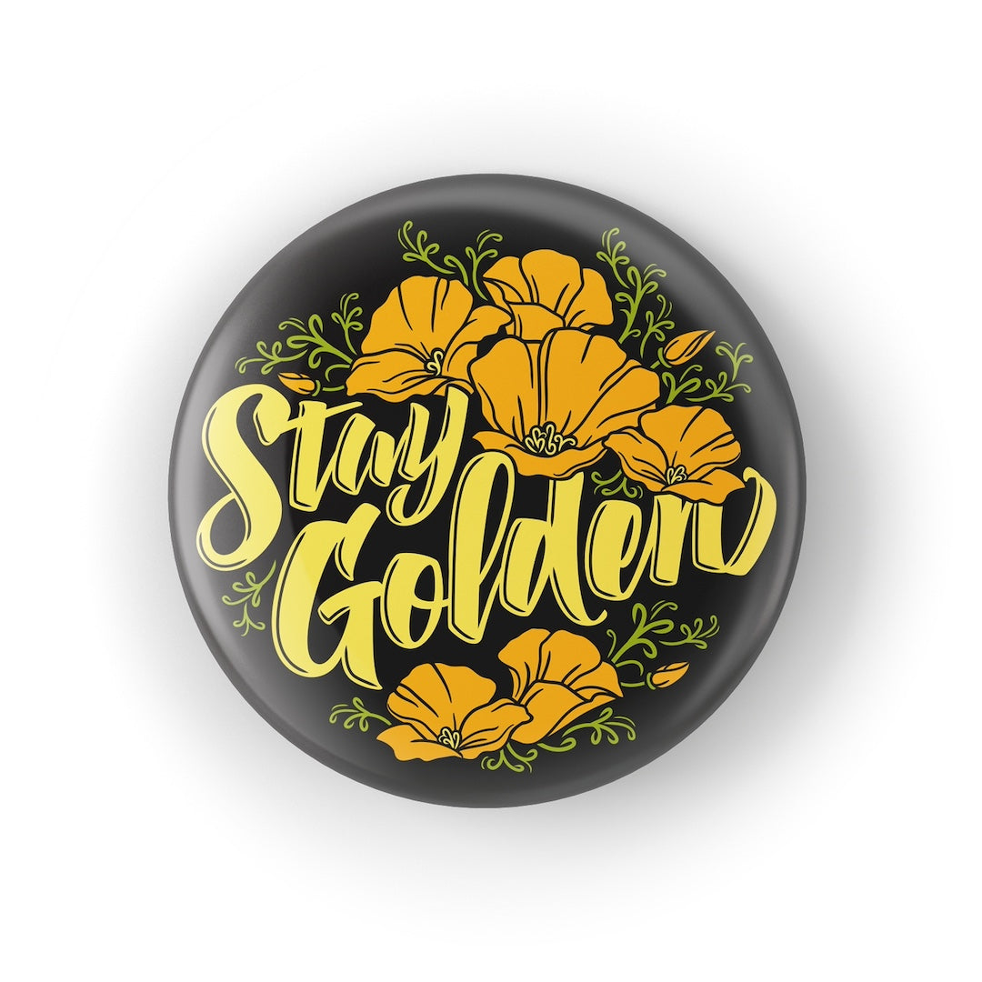 Stay Golden Button Poppy & Quail