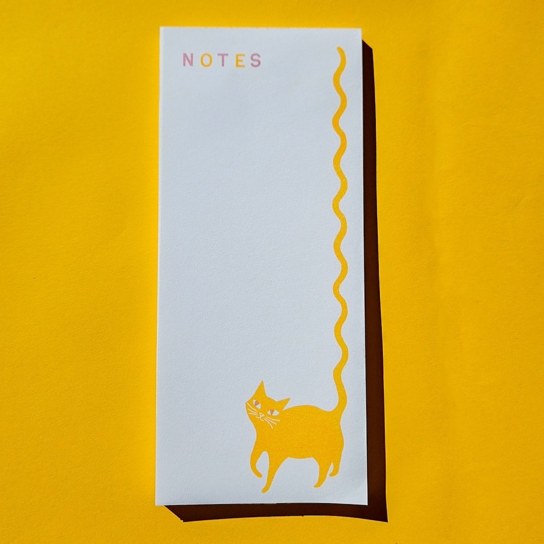Squiggle Tail Cat Notepad Bromstad Printing Co