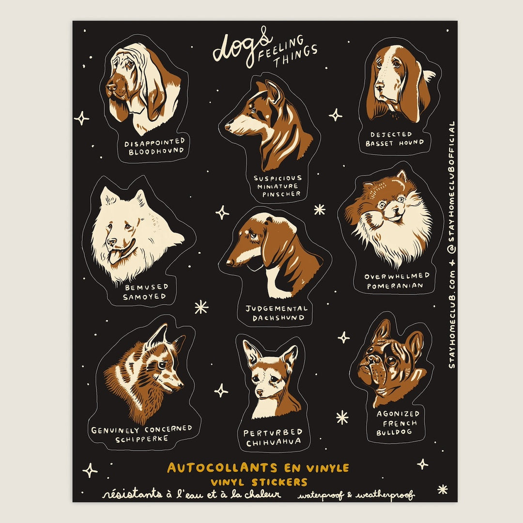 Dogs Feeling Things Sticker Sheet