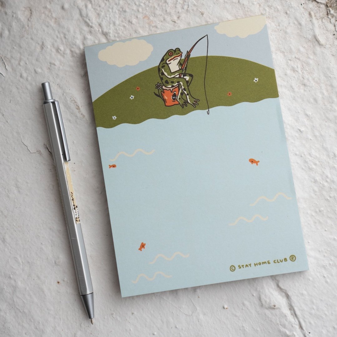Fishing Frog Notepad Stay Home Club