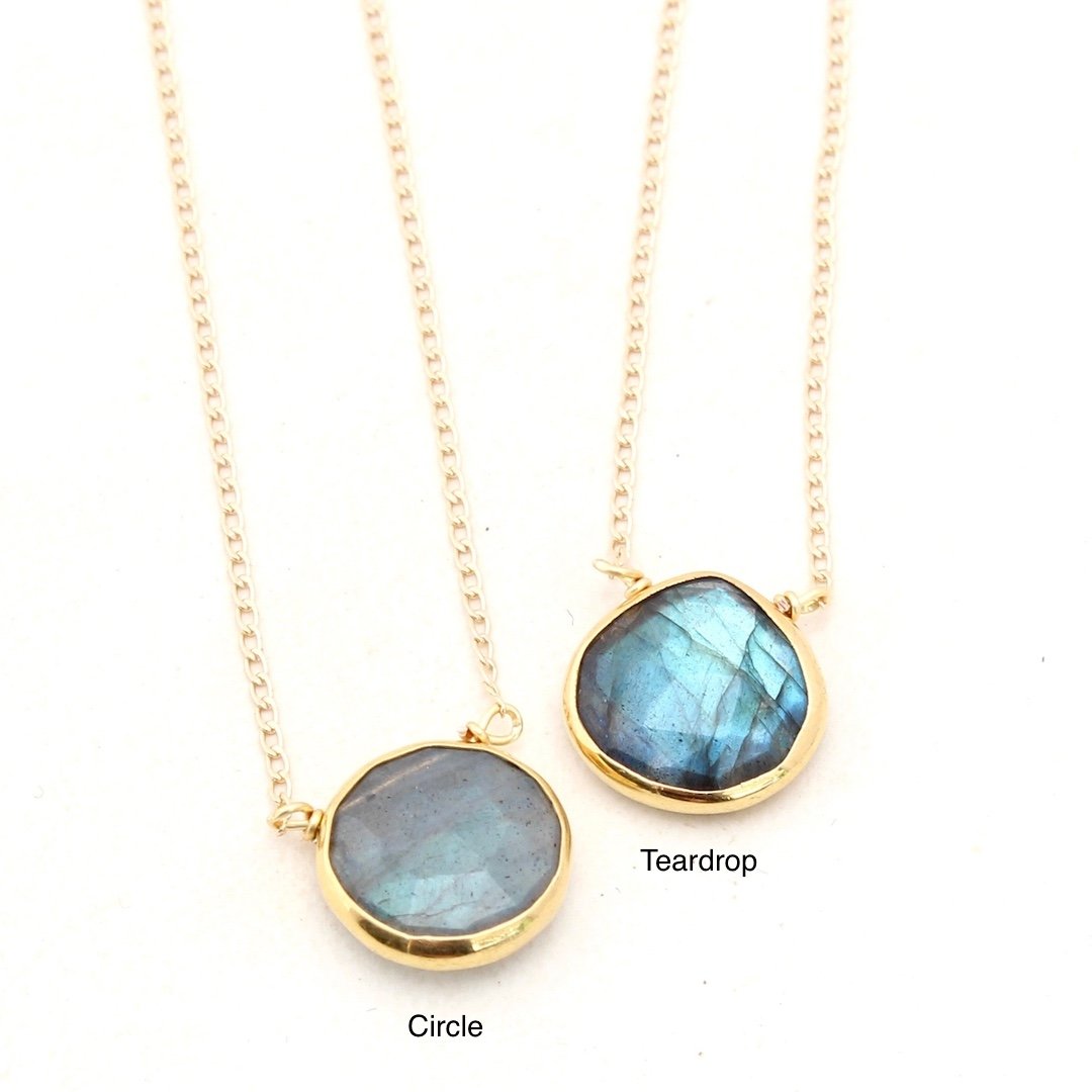 Labradorite Bezel Necklace Crafts & Love