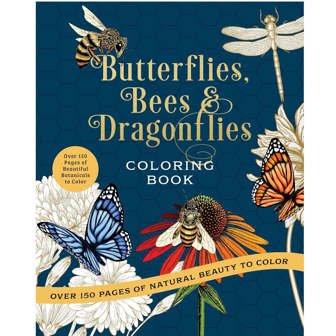 Butterflies, Bees & Dragonflies Coloring Book