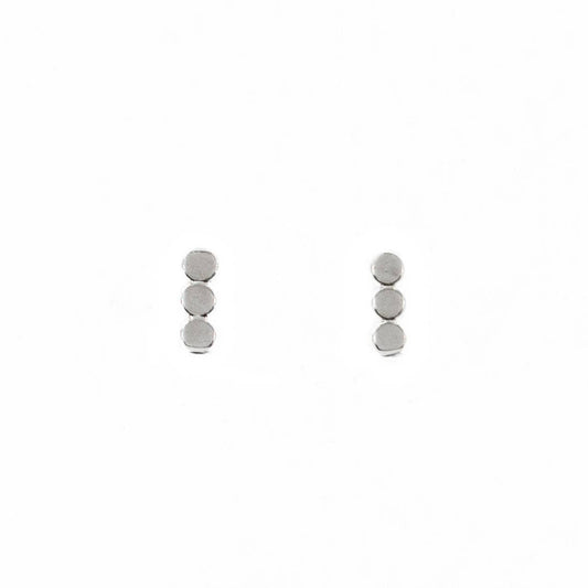 Small Silver Dot Bar Studs Land of Salt