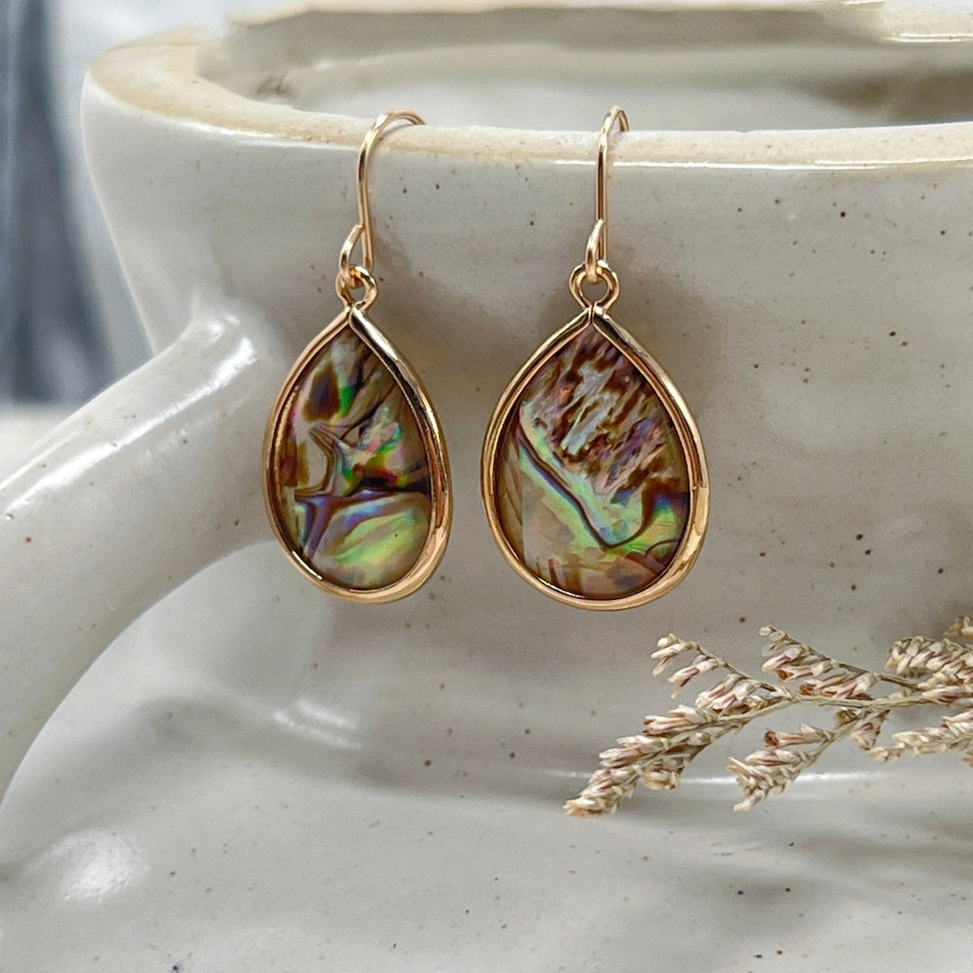 Paua Shell Drop Earrings Sela+Sage