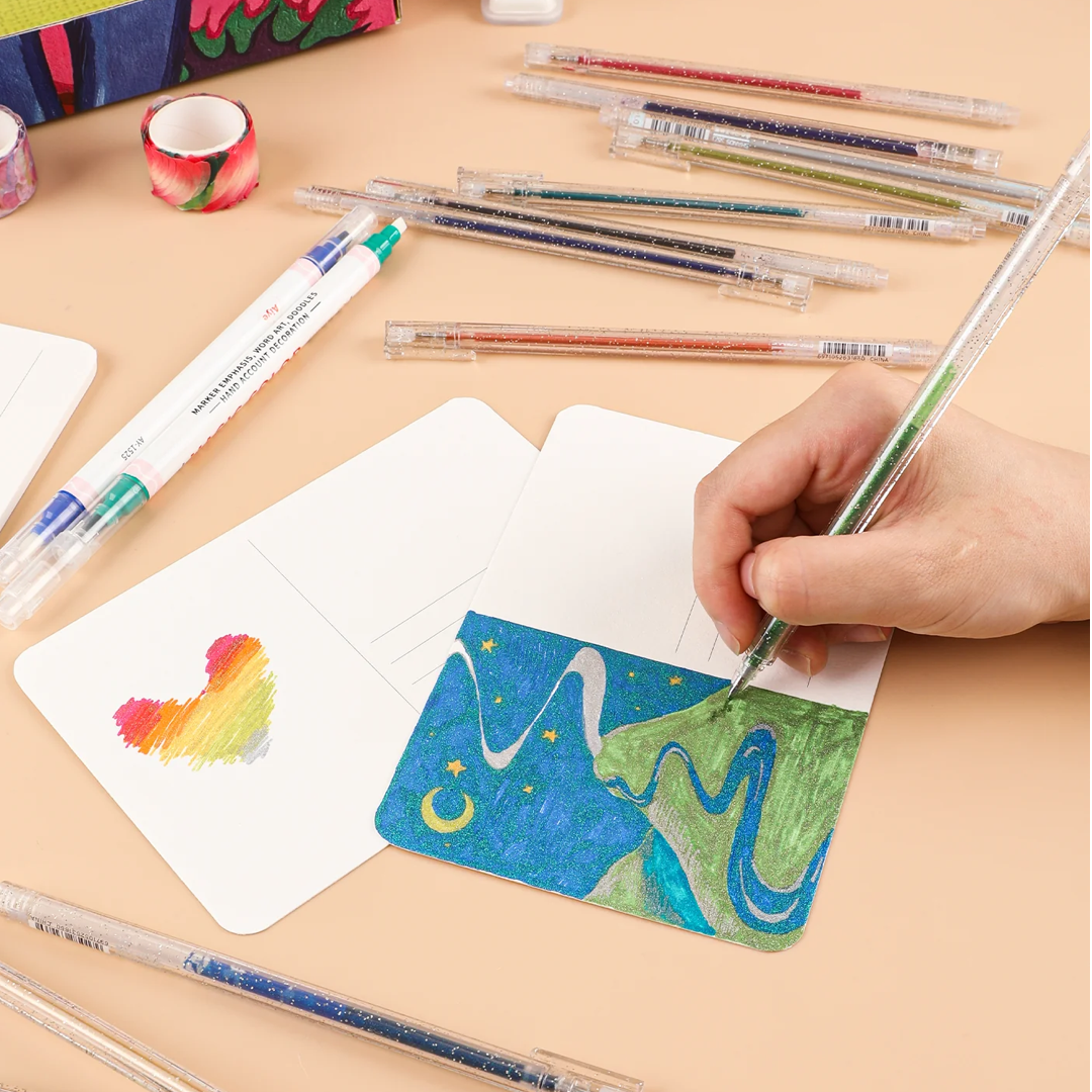 Iridescent Glitter Gel Ink Pen Set Of 18 Grabie