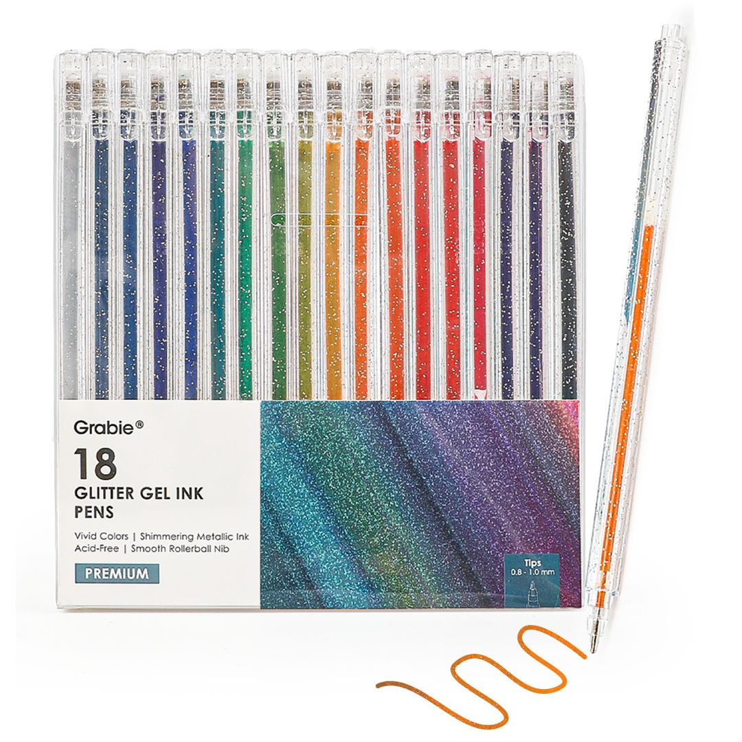 Iridescent Glitter Gel Ink Pen Set Of 18 Grabie