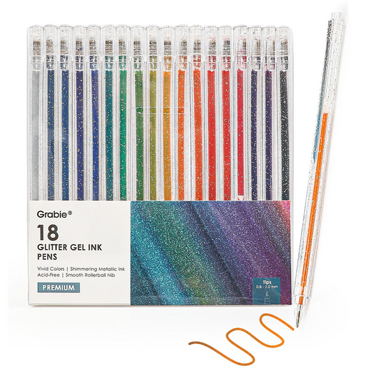 Iridescent Glitter Gel Ink Pen Set Of 18 Grabie