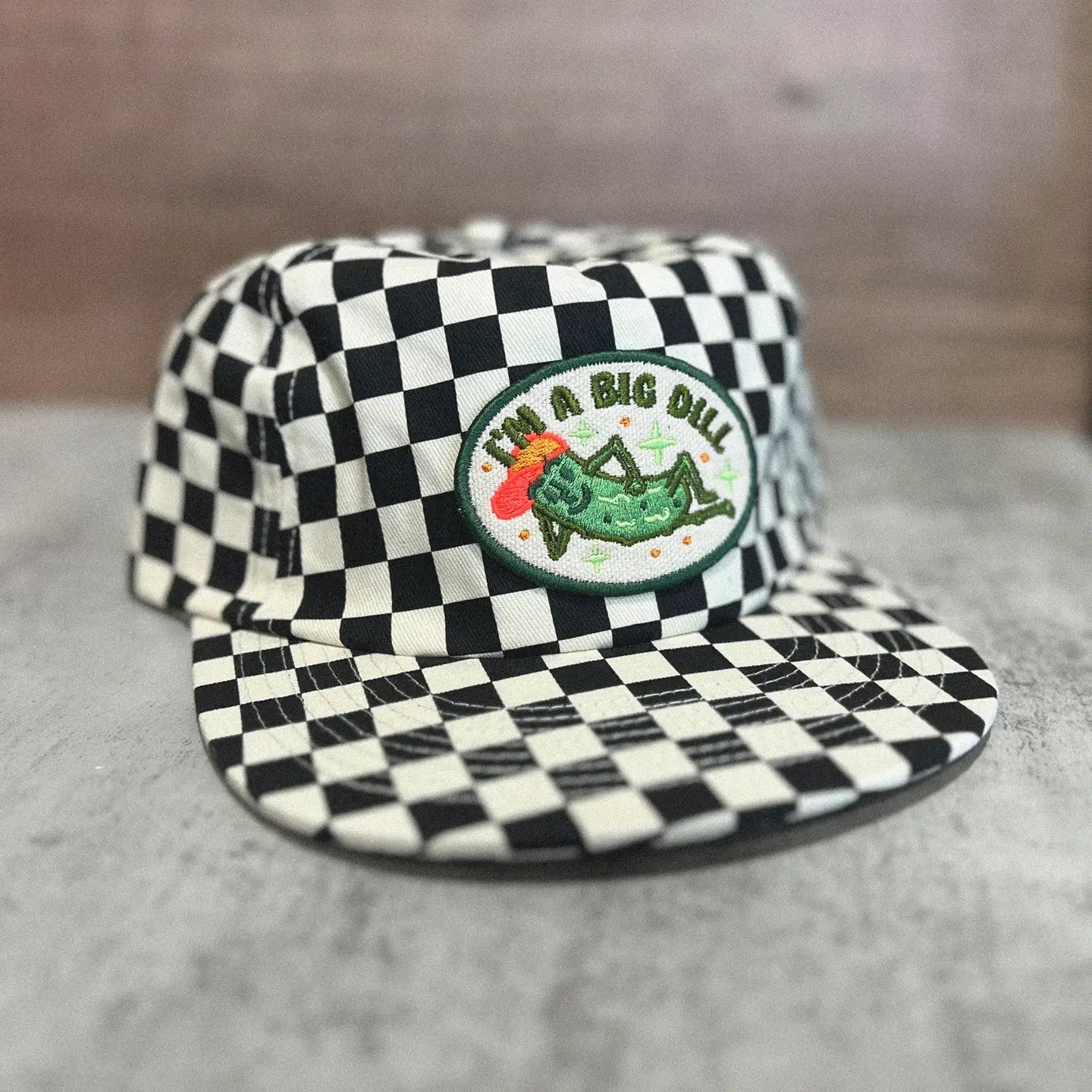 Big Dill Pickle 5-Panel Checkered Floppy Hat The Space Bureau