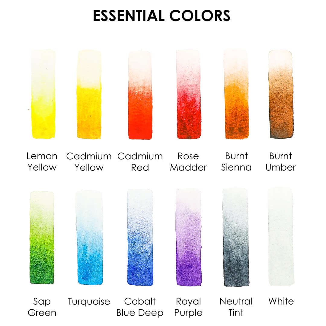 Watercolor Pocket Set Of 12 With Brush