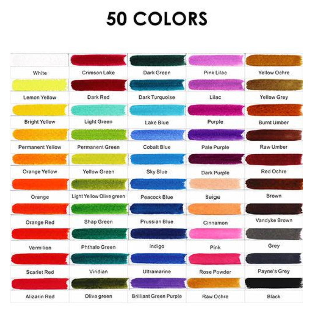 Watercolor Set Of 50 With Brushes Grabie