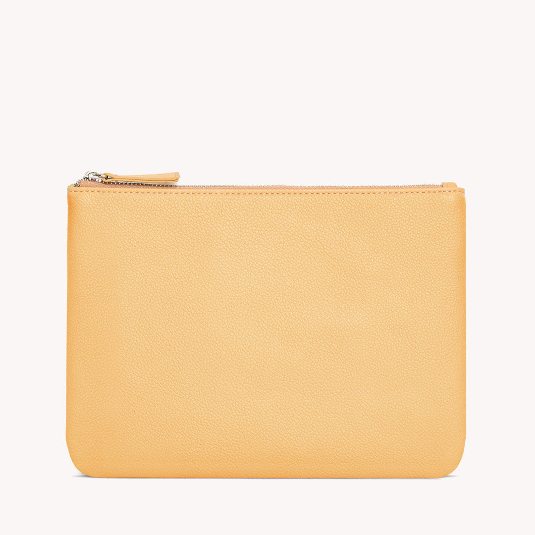 Vegan Leather Zip Pouch Gry Mattr