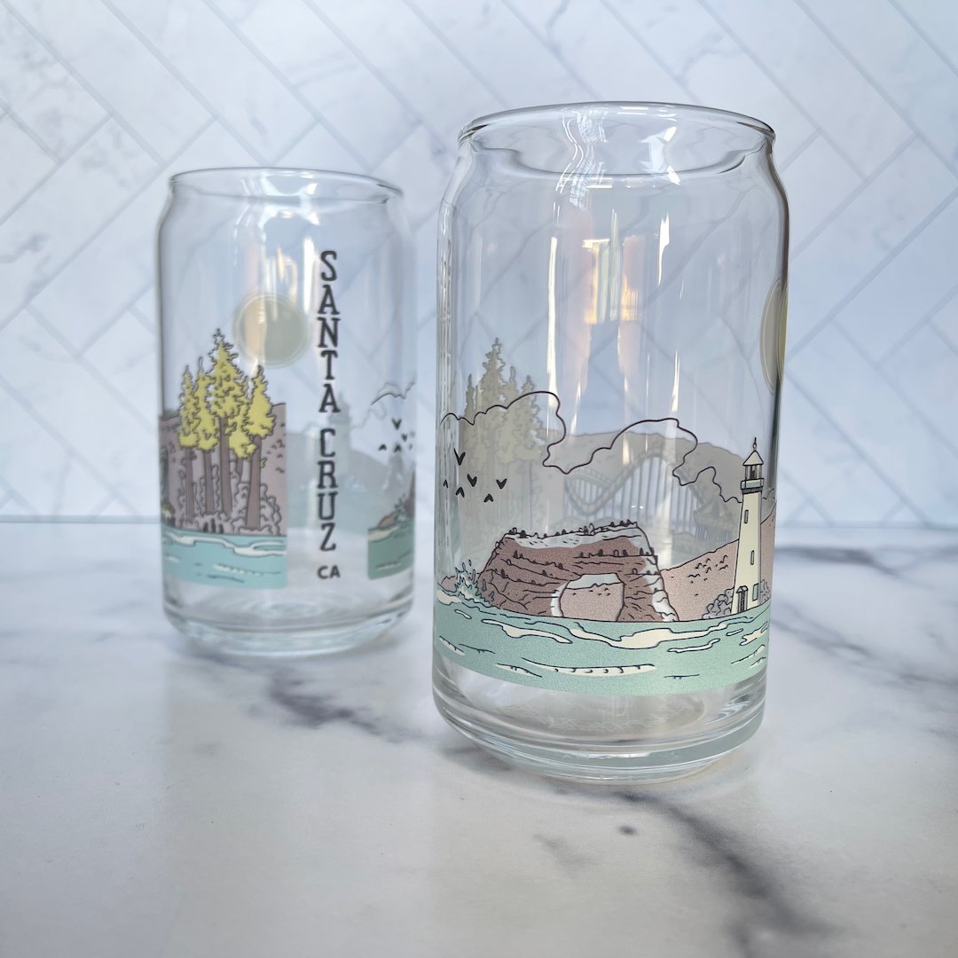 Santa Cruz Landmarks Beer Glass