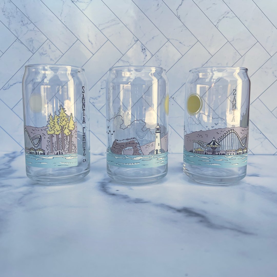 Santa Cruz Landmarks Beer Glass