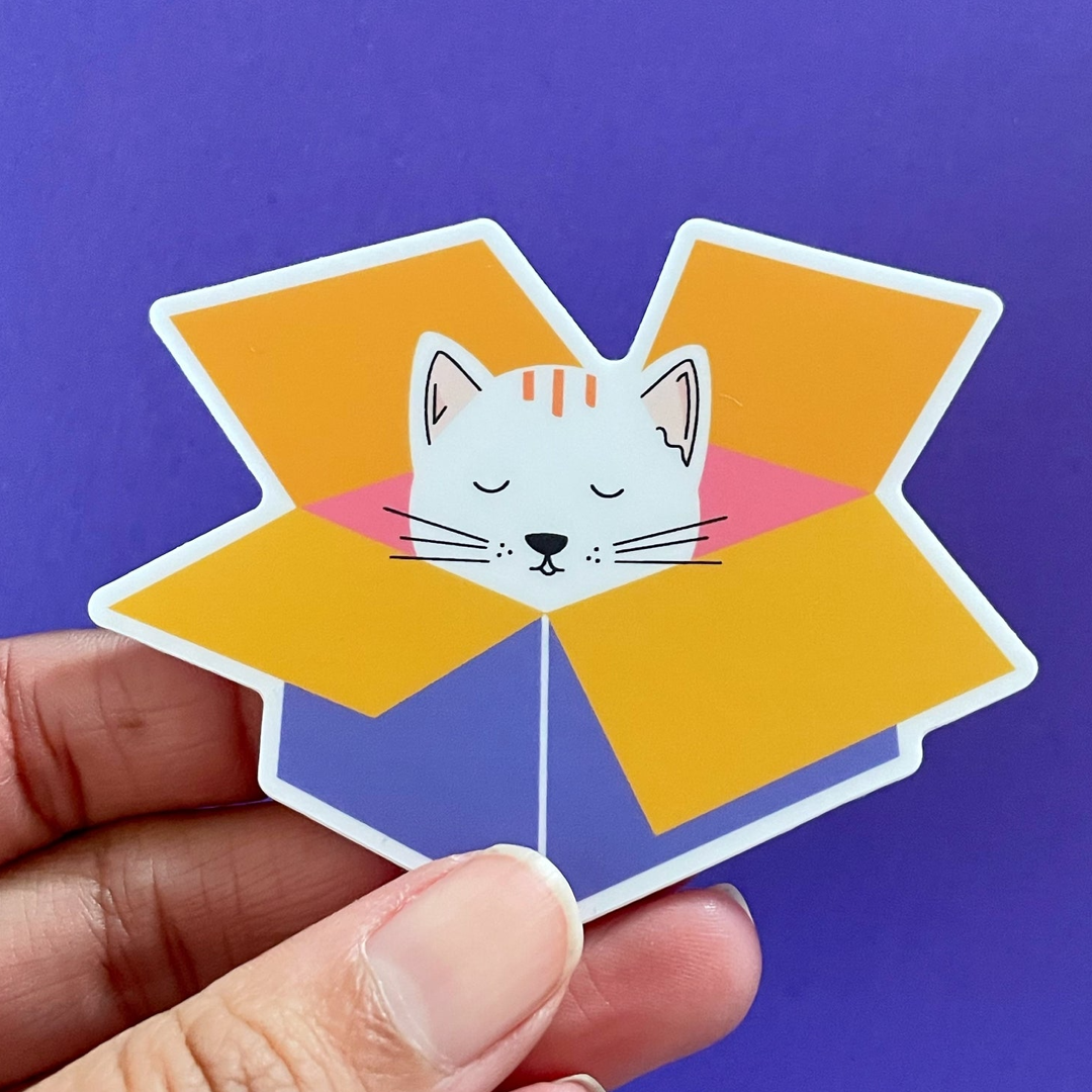 Cat in A Box Sticker Graphic Anthology Greeting Cards