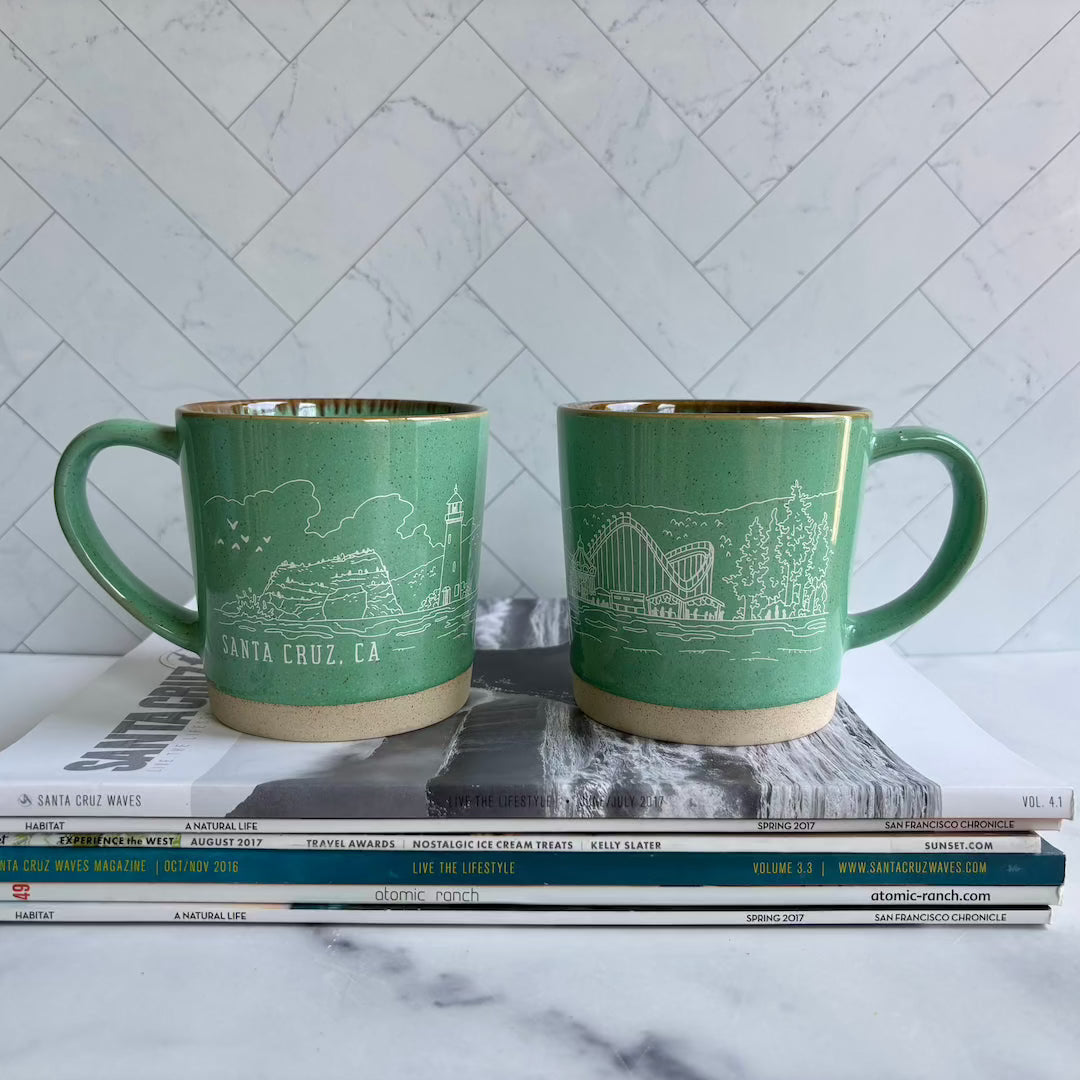 Rustic Santa Cruz Landmarks Mugs Mountain Sea Living