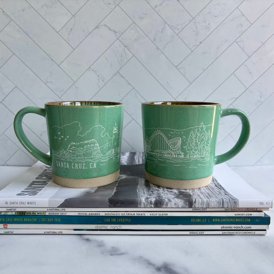 Rustic Santa Cruz Landmarks Mugs Mountain Sea Living