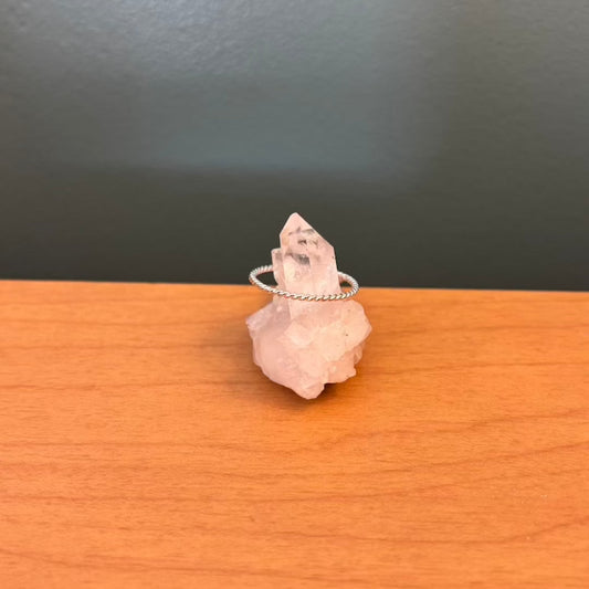 Silver Twisted Stacking Ring Barberry & Lace