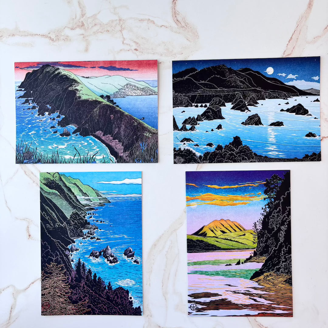 Set of 12 California's Wild Coast Notecards Ingram