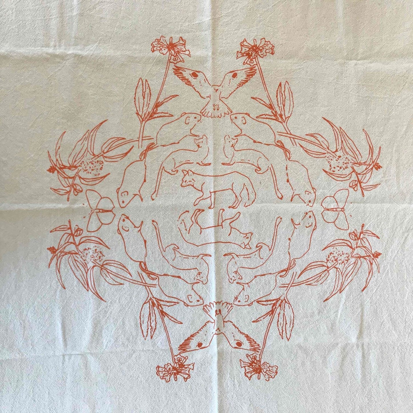 Foxes in the Grasslands Tea Towel Megan Gnekow