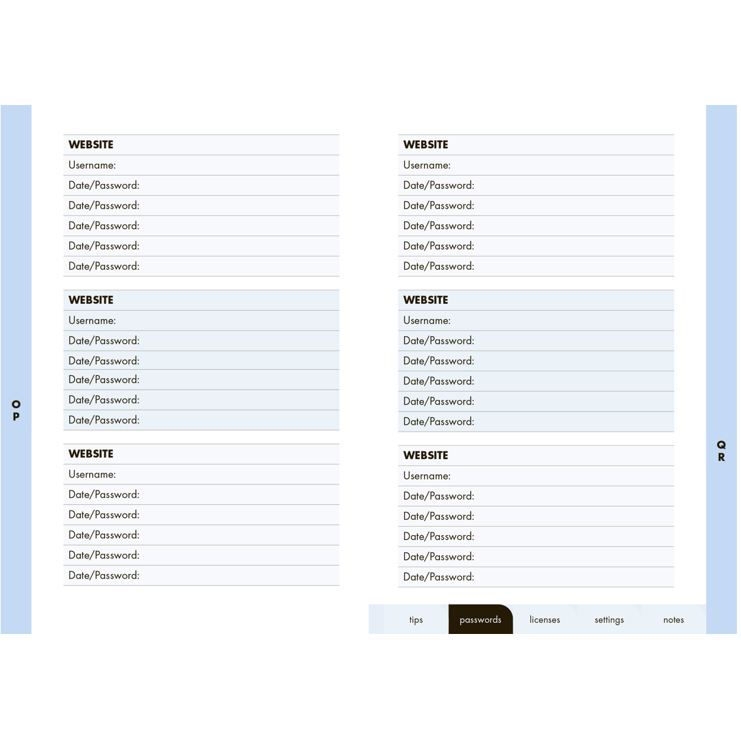 Hip Floral Internet Password Logbook Quarto