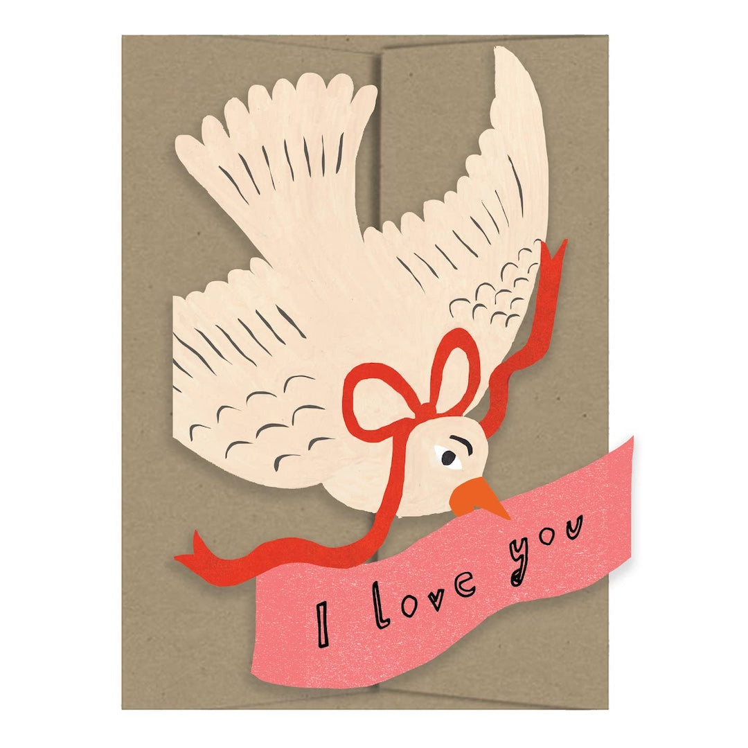 Love You Bird Die Cut Card