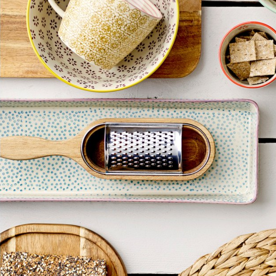 Wood and Stainless Steel Cheese Grater Bloomingville