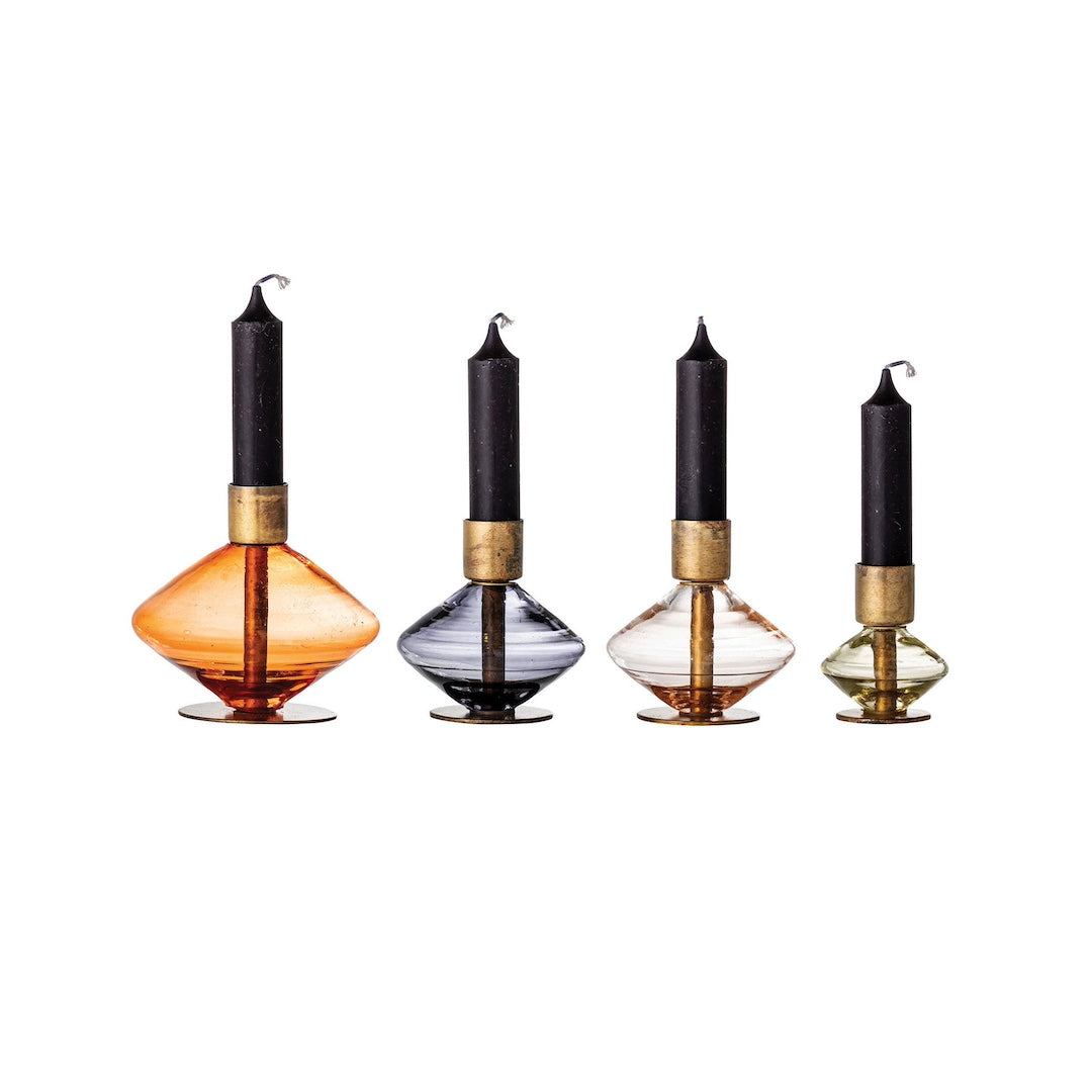 Glass and Metal Taper Holders Bloomingville