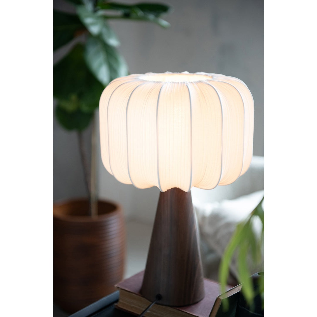 Metal Table Lamp w/ Pleated Fabric Shade Bloomingville