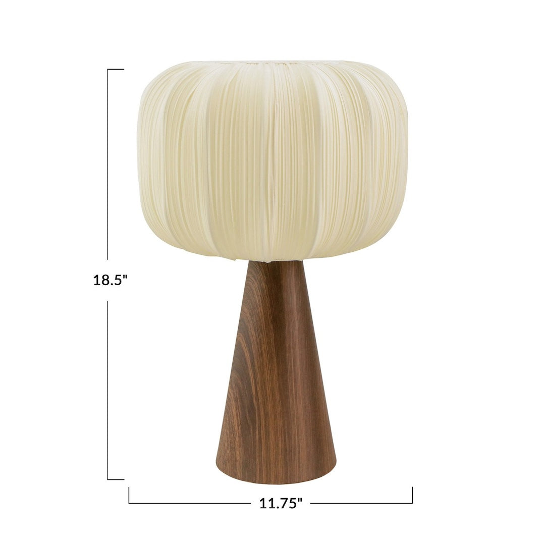 Metal Table Lamp w/ Pleated Fabric Shade Bloomingville