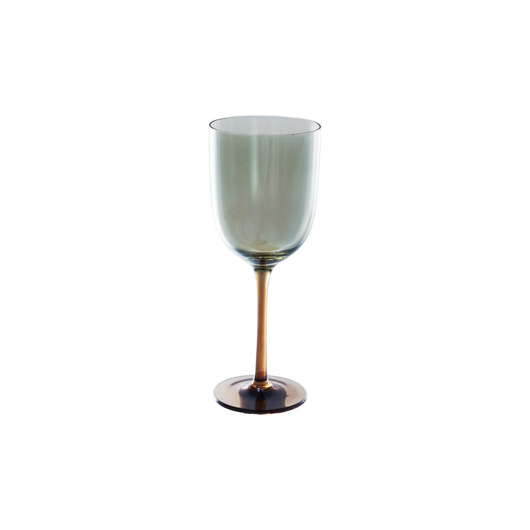 Amber & Green Stemmed Wine Glass Bloomingville