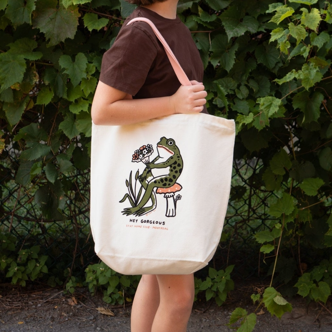 Hey Gorgeous Big Zip Tote Stay Home Club