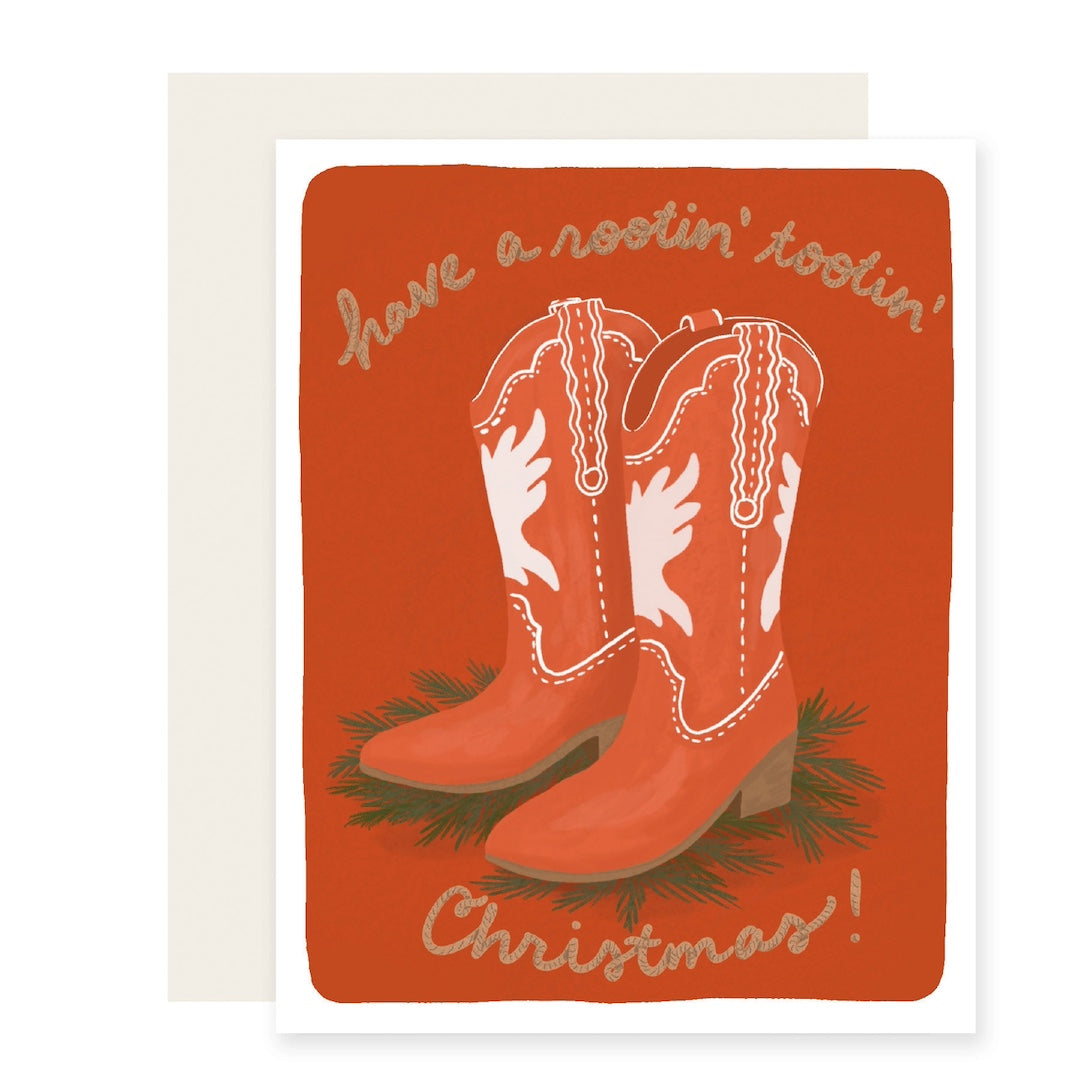 Western Boot Christmas Slightly Stationery