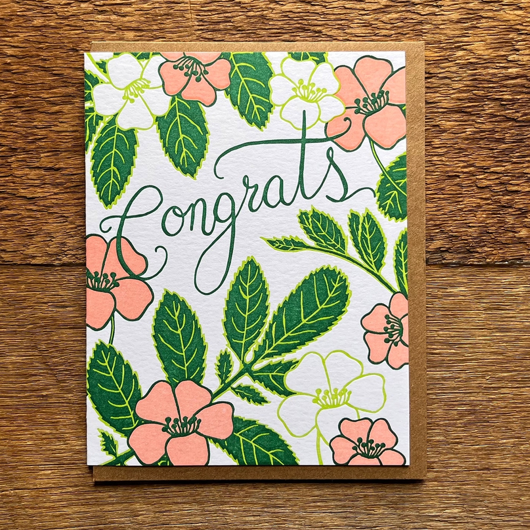 Congrats Flowers Noteworthy Paper & Press