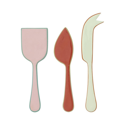 Earth Tone Enameled Cheese Knives Creative Co-Op