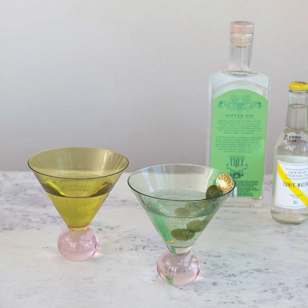 Two-Tone Martini Glass with Ball Stem Creative Co-Op