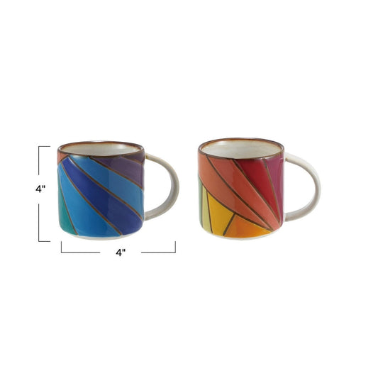Retro Rainbow Mug Creative Co-Op