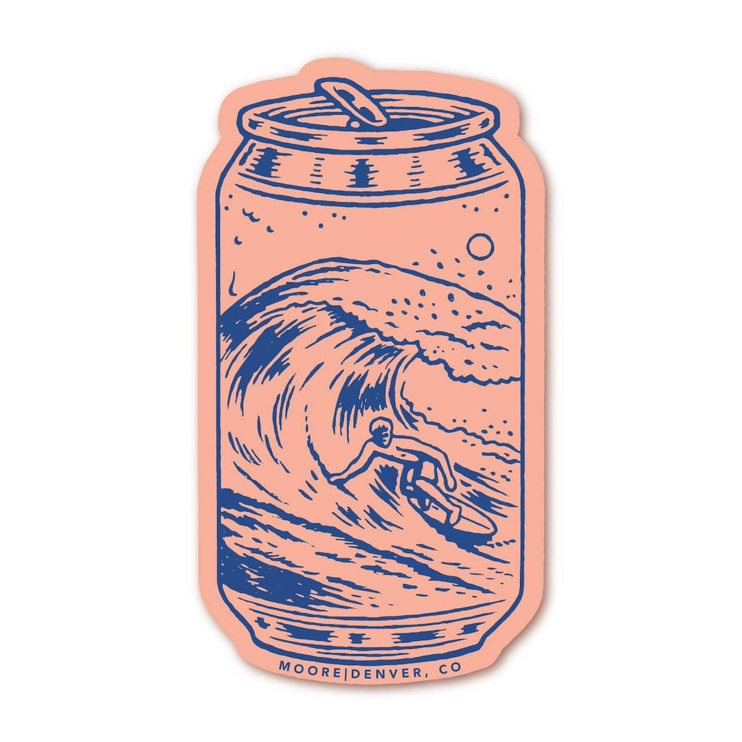Surfing Can Sticker Moore Collection