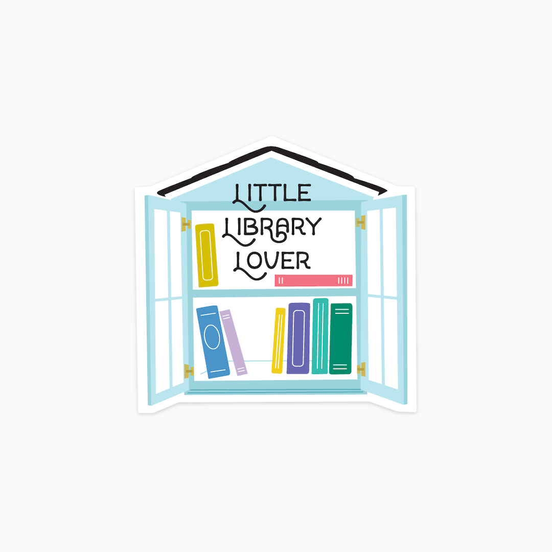 Little Library Lover Sticker Graphic Anthology Greeting Cards