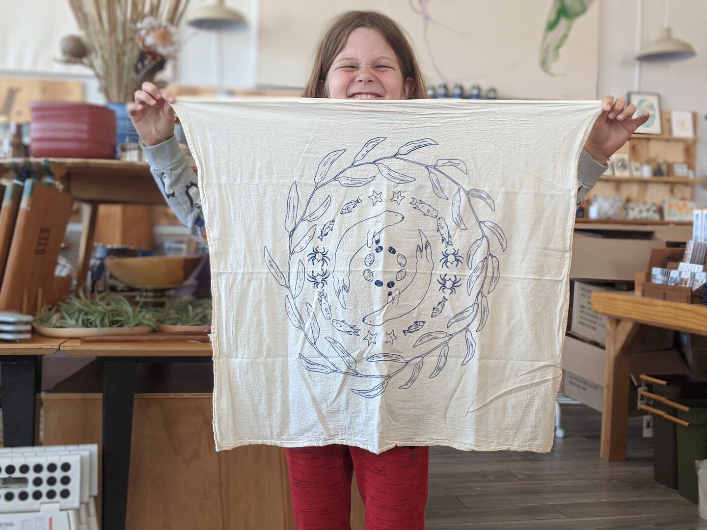 Sea Otter Tea Towel Megan Gnekow