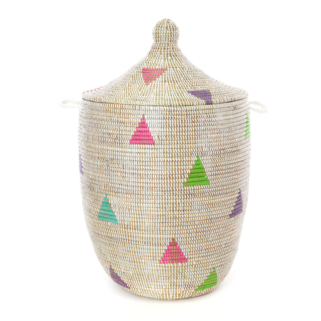Large Lidded Laundry Basket Swahili Imports