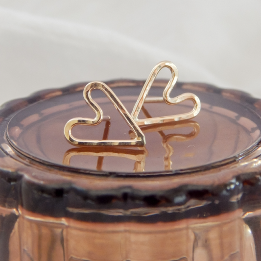Hammered Heart Stud Earrings