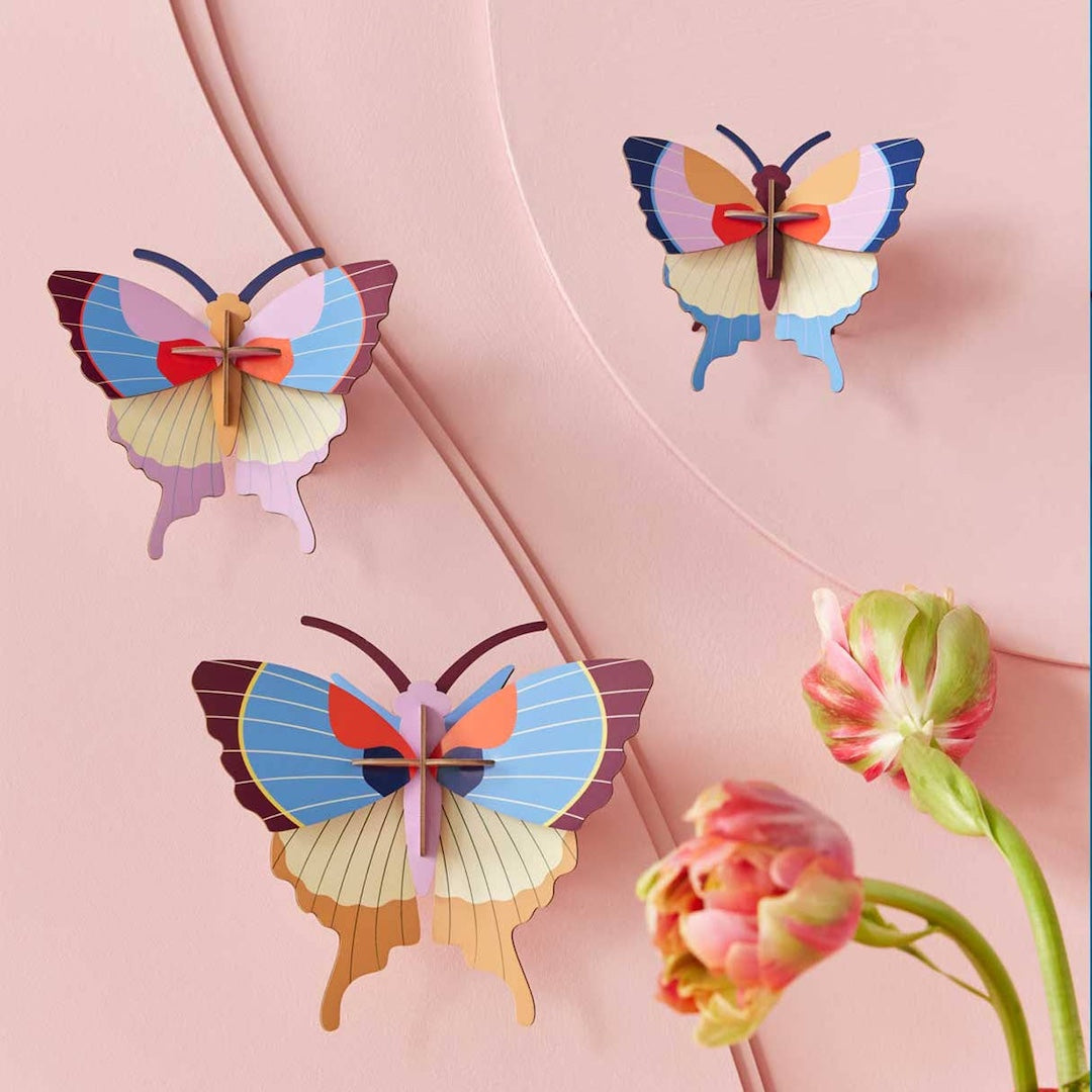 3D Wall Art - Plum Fringe Butterflies - Set of 3
